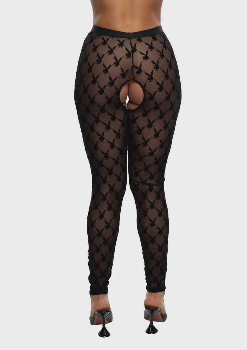 Playboy Burnout Bunny Footless Tights