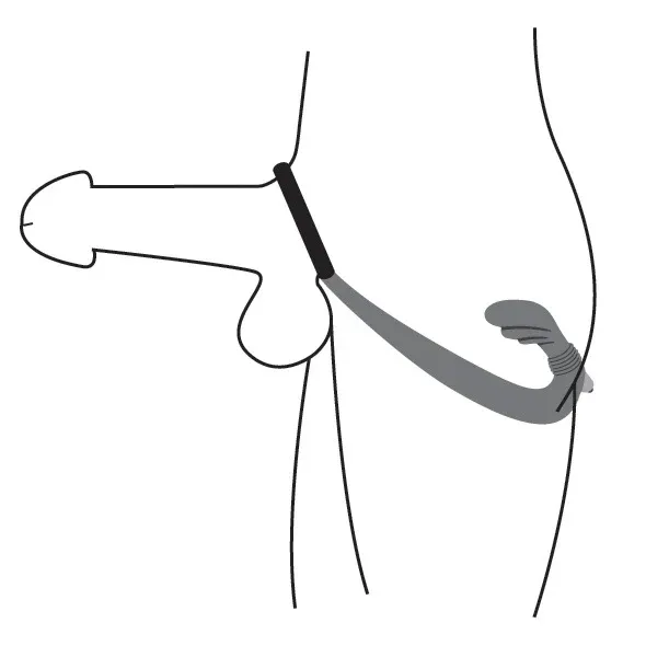 Prostatic Play Nova Silicone Cock Ring And Prostate Vibe