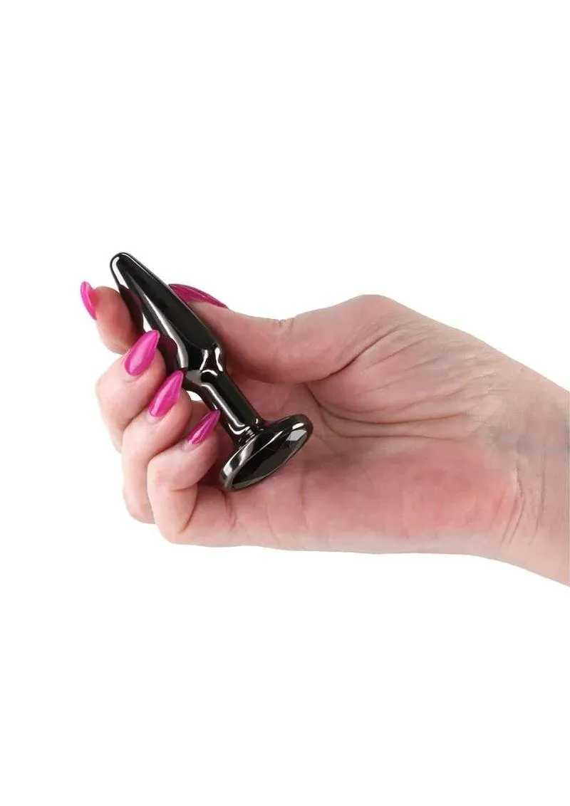 Rear Assets Chrome Tapered Anal Plug - Small - Gray