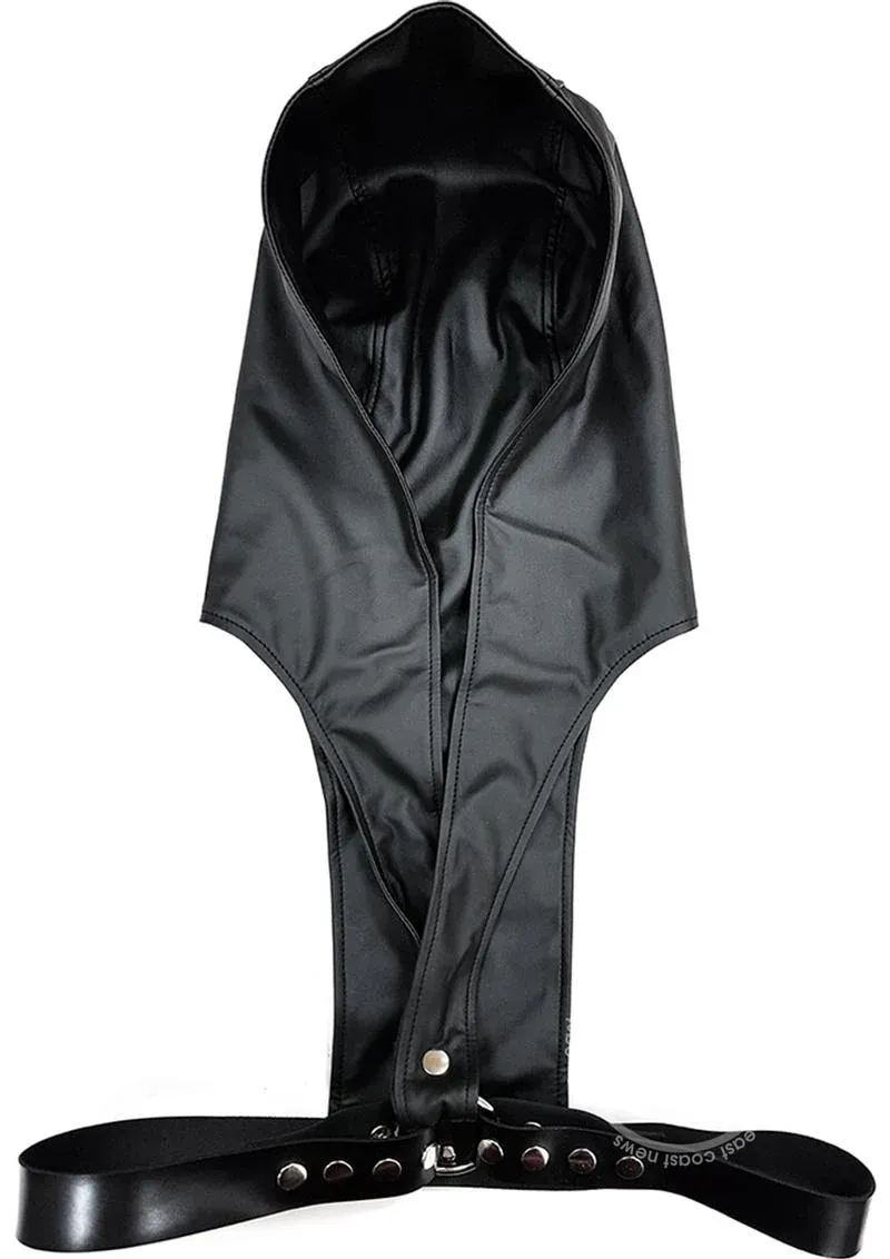 DISC- Rouge Leather Adjustable Harness Hoodie - Black
