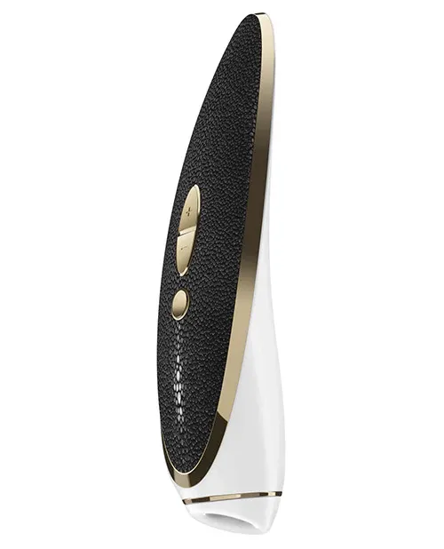 DISC- Satisfyer Luxury Haute Couture Metal &amp; Leather - Black