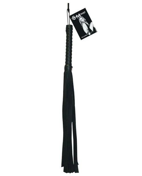 Sex &amp; Mischief Faux Leather Flogger - Black