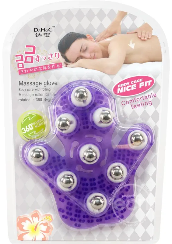 Simple &amp; True Roller Balls Massager Glove Purple