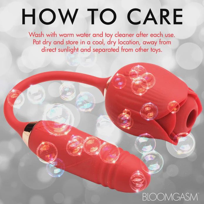 Romping Rose 10X Suction Rose &amp; Thrusting Vibrator