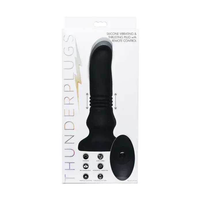 Silicone Vibrating &amp; Thrusting Plug With Remote Control