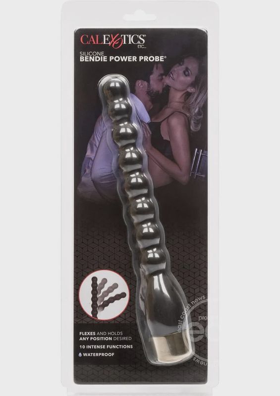 Silicone Bendie Power Probe Anal Beads Waterproof Black