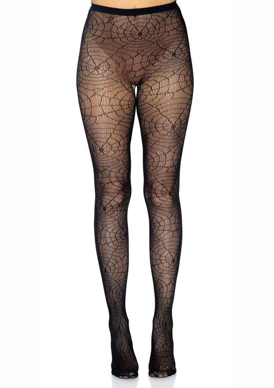 Spider Lace Pantyhose - O/S - Black