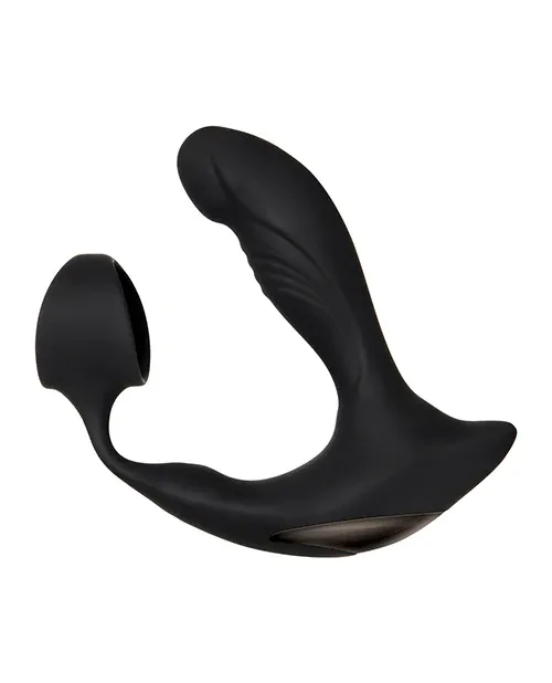 Strapped &amp; Tapped Rechargeable Prostate Vibrator - Black