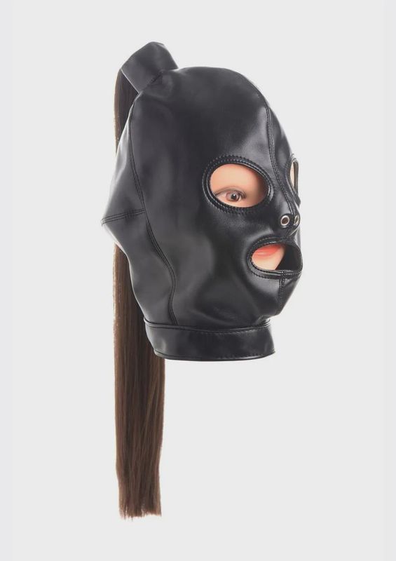 Strict Ponytail Bondage Hood - Black