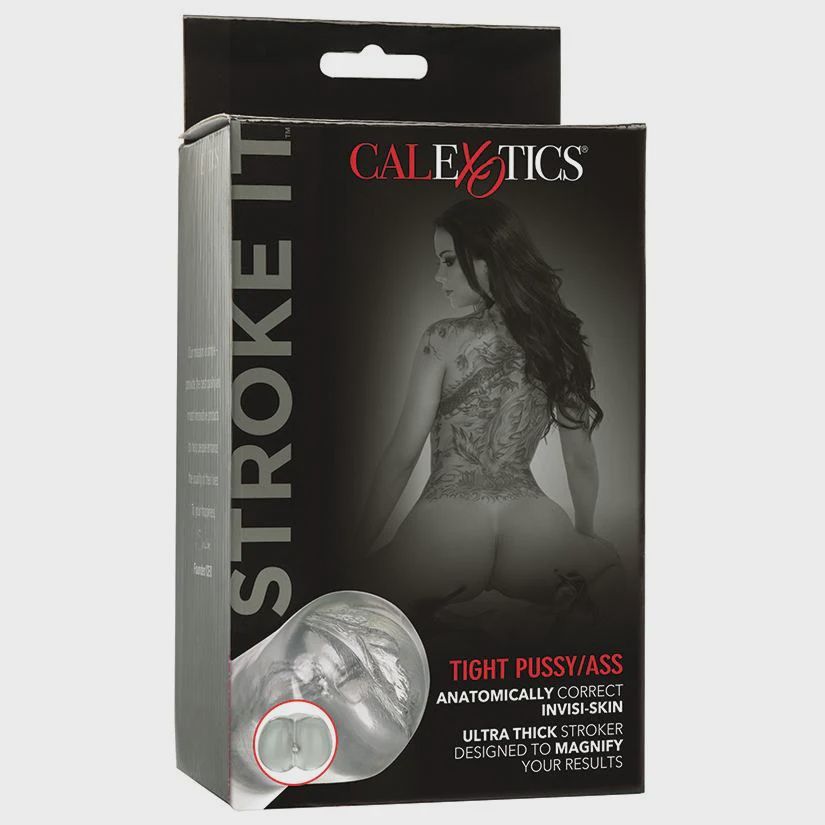 Stroke It Realistic Dual Ended Stroker - Pussy and Ass - Clear