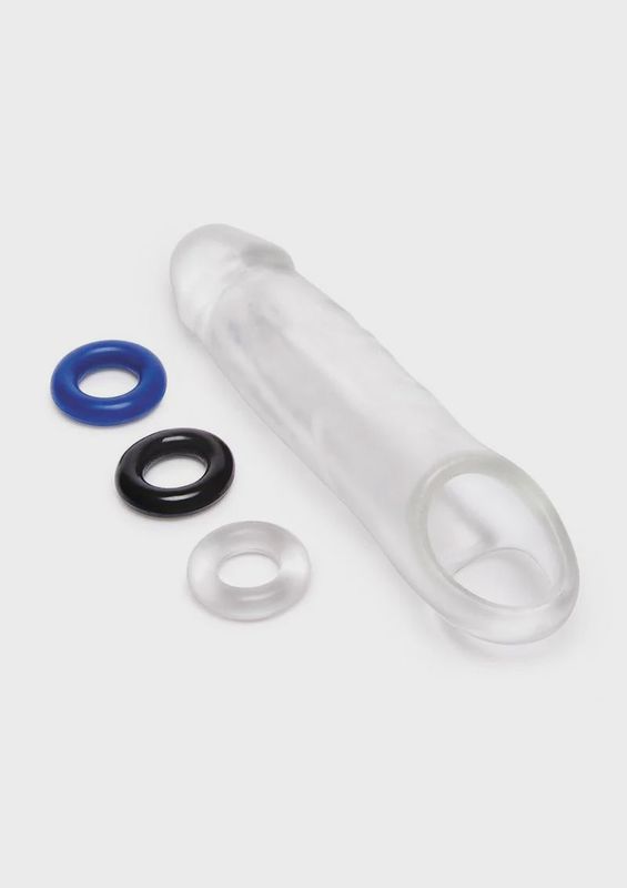SU 1 IN. SEE-THRU PENIS EXTENDER W/ BALL LOOP