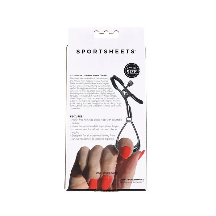 Sportsheets Velvet Noir Tuggable Nipple Clamps