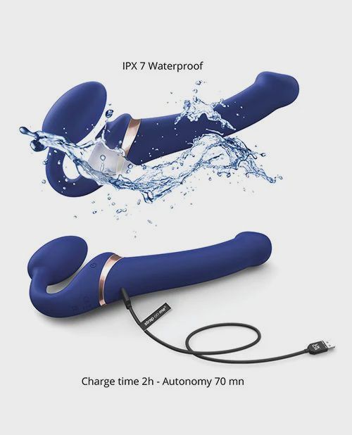 Strap On Me Multi Orgasm Bendable Strapless Strap On Small - Night Blue