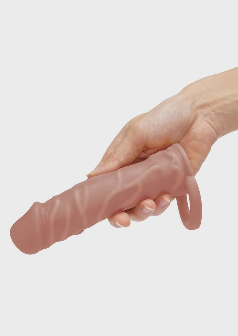 SU 1 IN. REALISTIC PENIS EXTENDER W/ BALL LOOP - TAN
