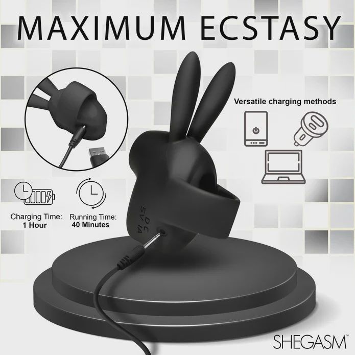 Sucky Bunny Clit Stimulator - Black