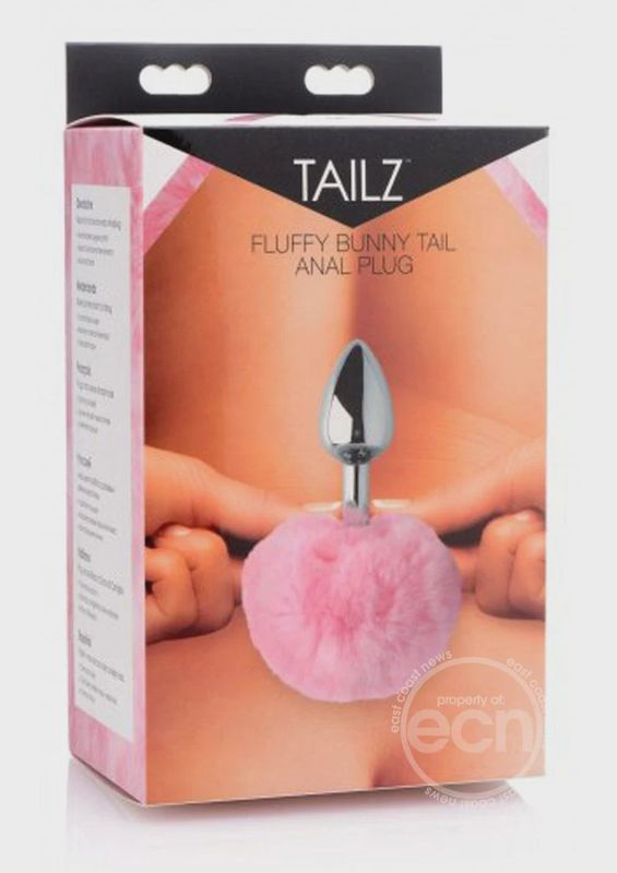 Tailz Fluffy Bunny Tail Anal Plug Pink And Silver