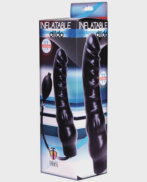 Trinity Vibes 11" Inflatable Dildo - Black