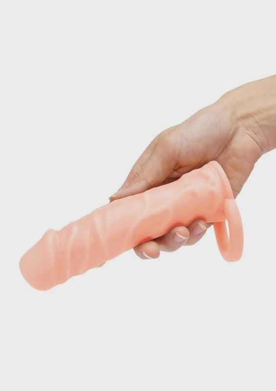 SU 1 IN. REALISTIC PENIS EXTENDER W/ BALL LOOP - FLESH