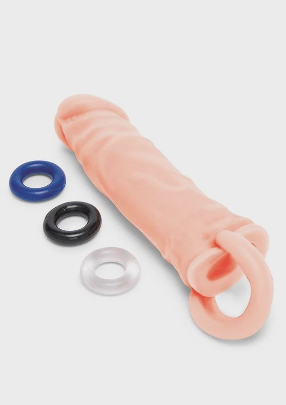 SU 1 IN. REALISTIC PENIS EXTENDER W/ BALL LOOP - FLESH
