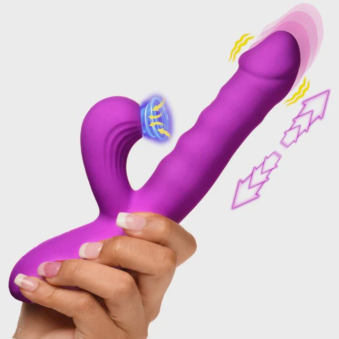 Thrust Wave Thrusting &amp; Sucking Rabbit Vibrator