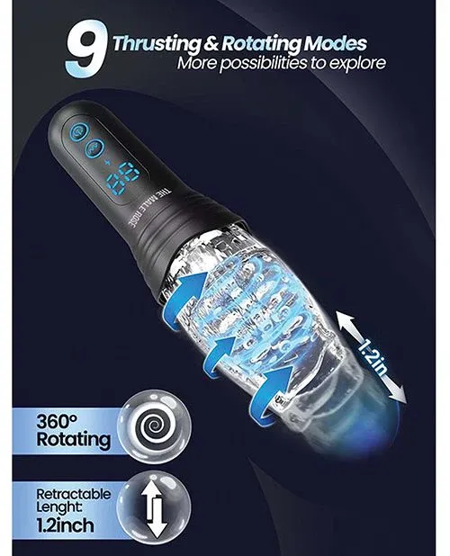 The Male Rose Pro Thrusting Rotating &amp; Vibrating 3D Masturbator - Black