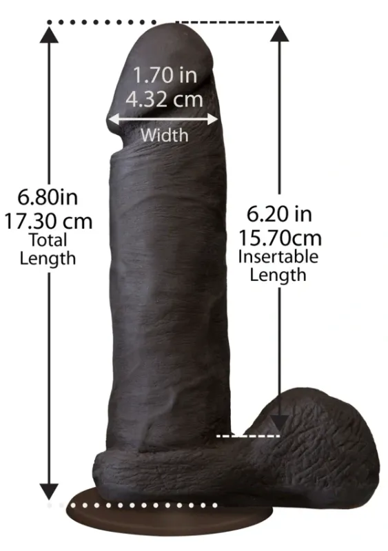 DISC- The Realistic Cock - 6" Black