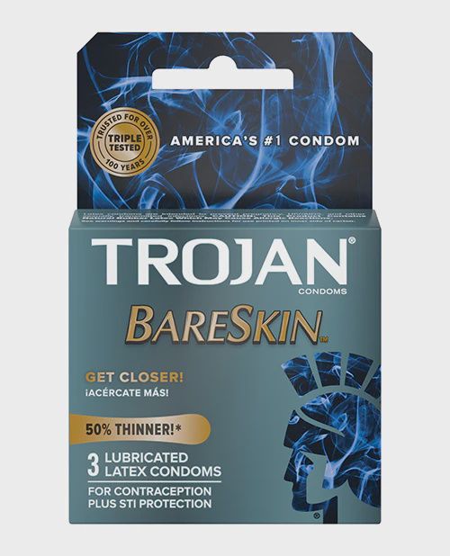 Trojan Bareskin Condoms - Box of 3