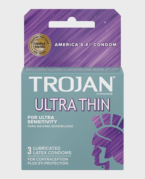 Trojan Ultra Thin Lubricated Condoms - Box of 3