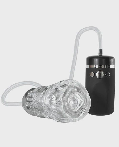 Vibrating &amp; Sucking Stroker - Clear