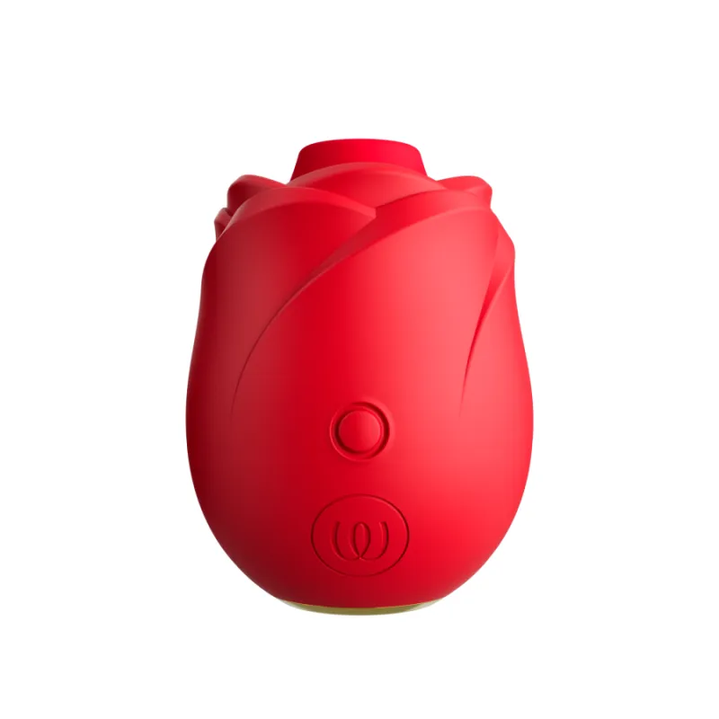 Womanizer Rose Rechargeable Silicone Air Pulse Clitoral Vibrator - Red/Gold