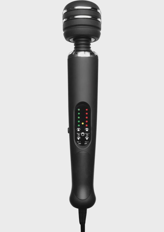 Zeus Electrosex Arcana Electro Vibe Silicone Wand Massager - Black