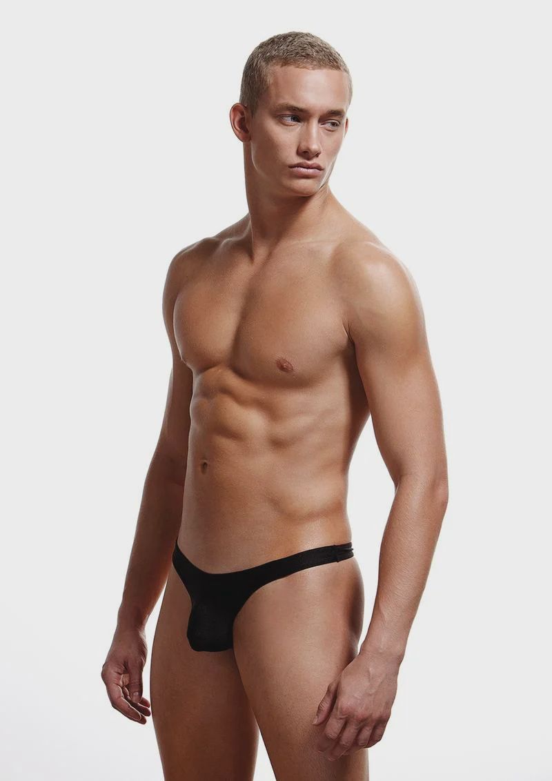 LOW RISE MENS THONG, Color: black, Size: s-m