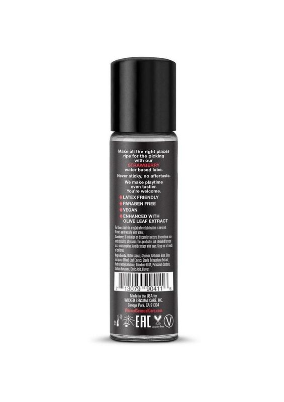 Wicked Sensual Care Aqua Water Based Lubricant - 1 oz Strawberry