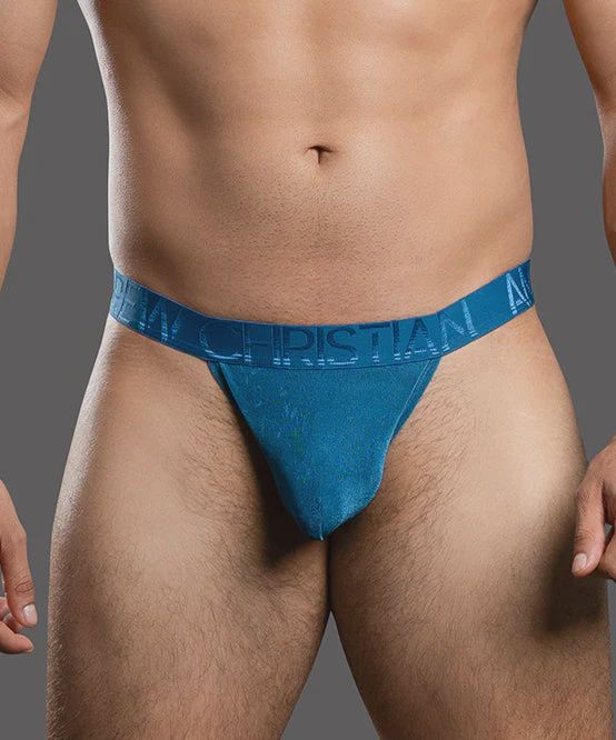 Sensual Rib Thong w/ ALMOST NAKED®, Color: dark-teal, Size: small
