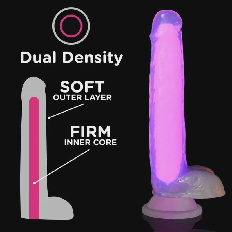 Lollicock 7" Glow-in-the-Dark Silicone Dildo with Balls