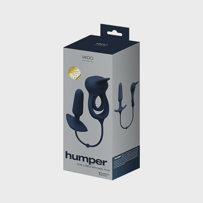 VeDO Humper Rechargeable Dual C-Ring w/Anal Plug, Color: Black