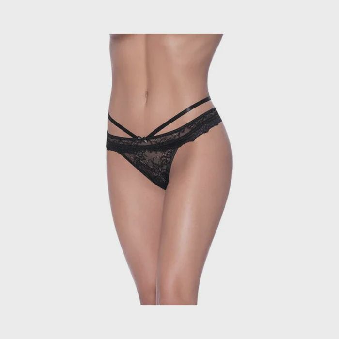 Ooh La Lace Peek-a-boo Cheeky Panty, Color: Black, Size: 1-3X
