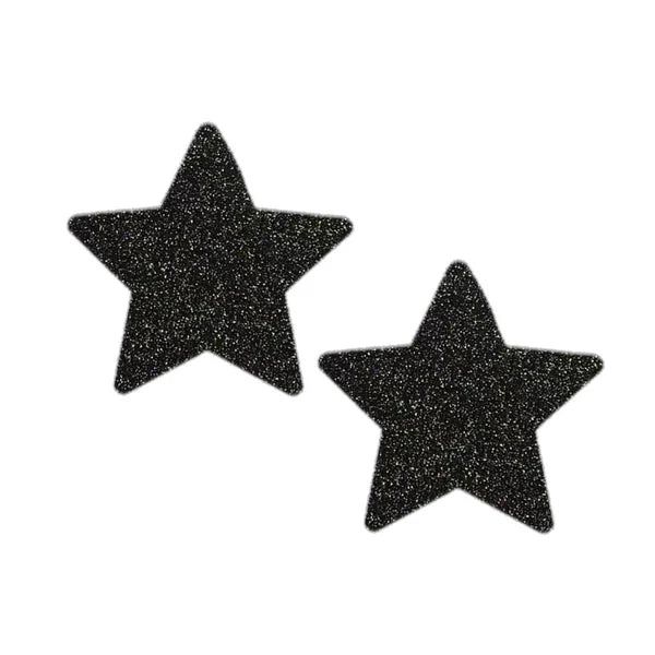 Glitter Star Pasties, Color: Brilliant Black