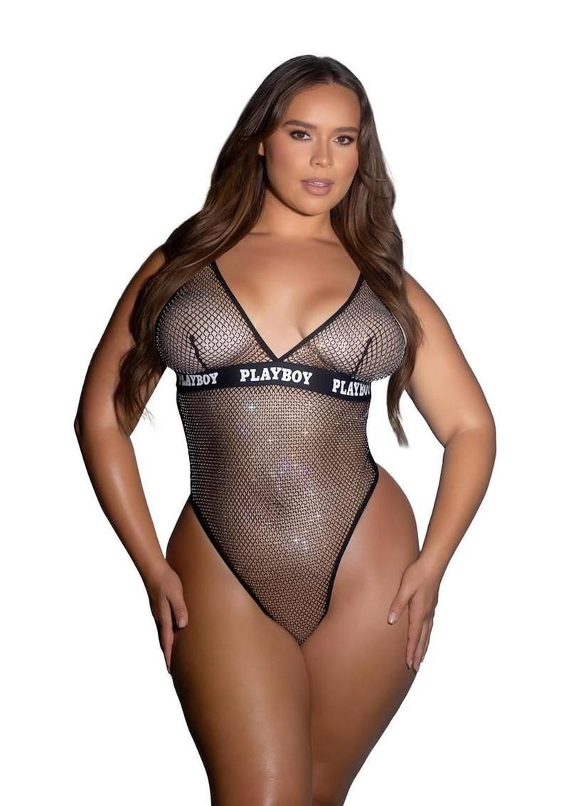 Playboy Galaxy Bunny Teddy, Color: black, Size: 1X/2X