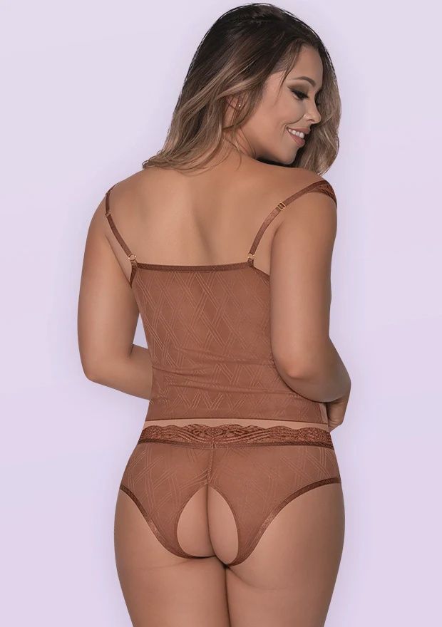 Caramel Kiss: Cami &amp; Split Boyshort