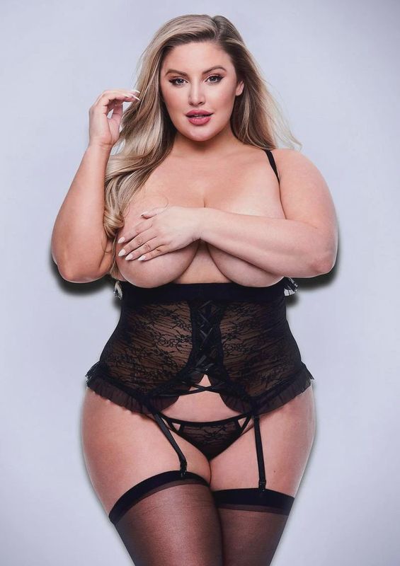 2PC PEEK-A-BOO BUSTIER &amp; G-STRING SET