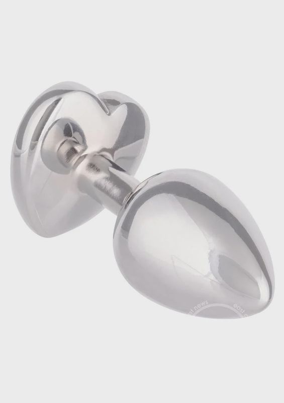 Jewel Ruby Heart Aluminum Anal Plug - Small - Red