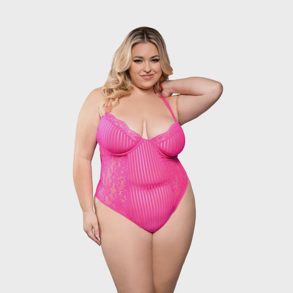 Juliette Crotchless Teddy, Size: 1X/2X