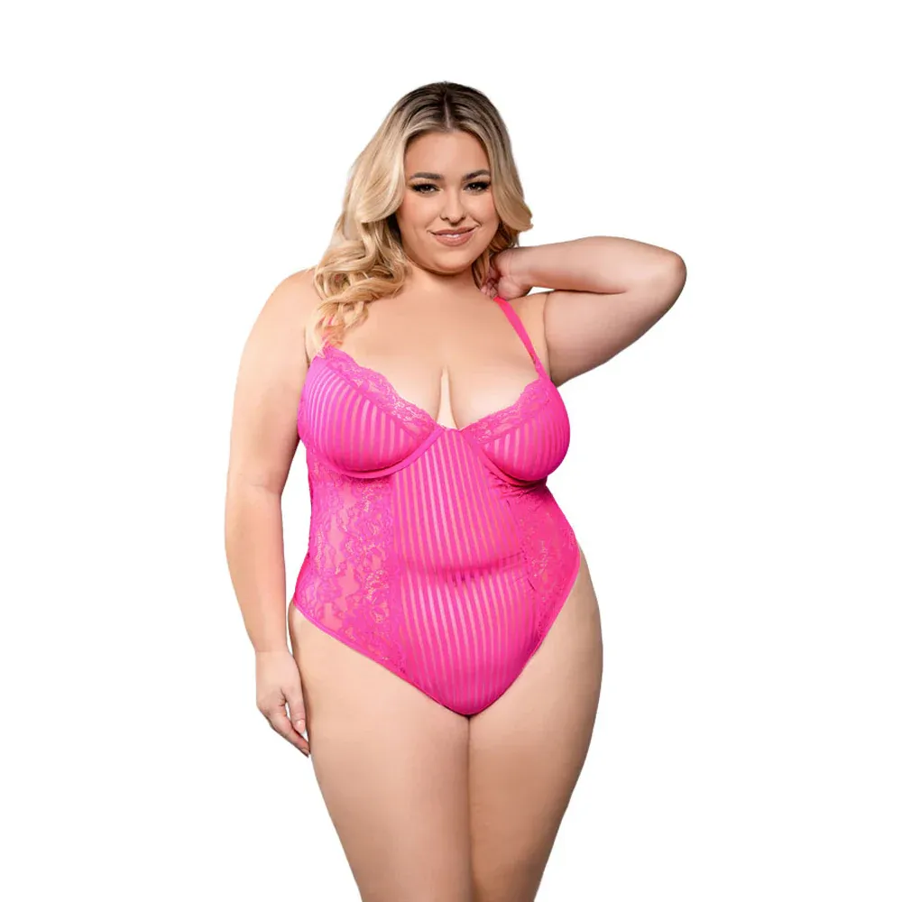 Juliette Crotchless Teddy, Size: 1X/2X