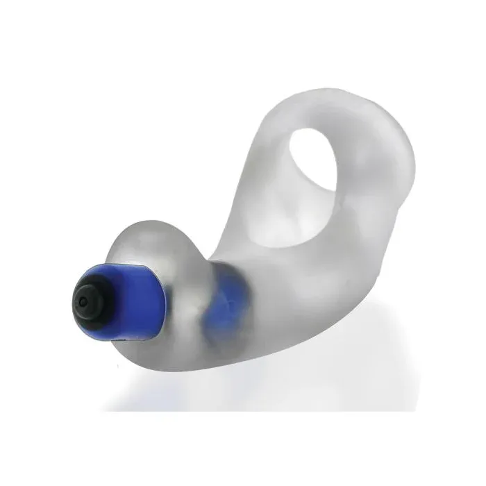 Hunky Junk Buzzfuck Sling w/Taint Vibe, Color: Clear Ice