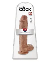 King Cock Dildo with Balls 11in