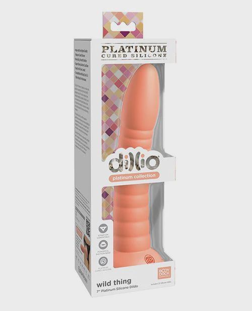 Dillio Platinum 7" Wild Thing Silicone Dildo, Color: Peach