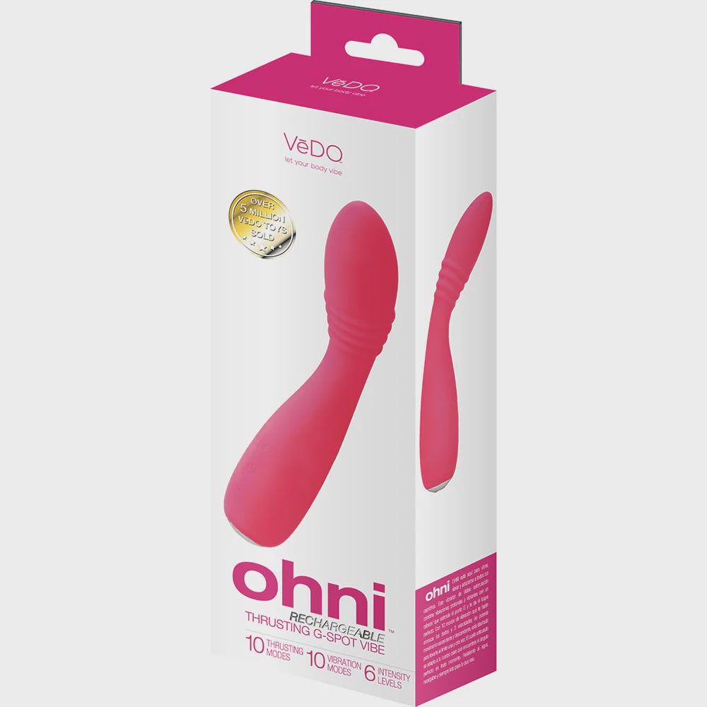 Ohni Rechargeable G-Spot Thrusting Vibe, Color: Pink