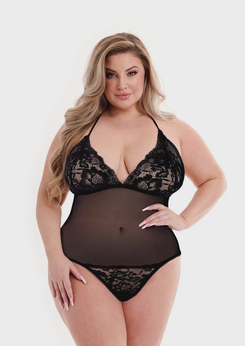 ECO LACE &amp; MESH TEDDY, Size: Queen