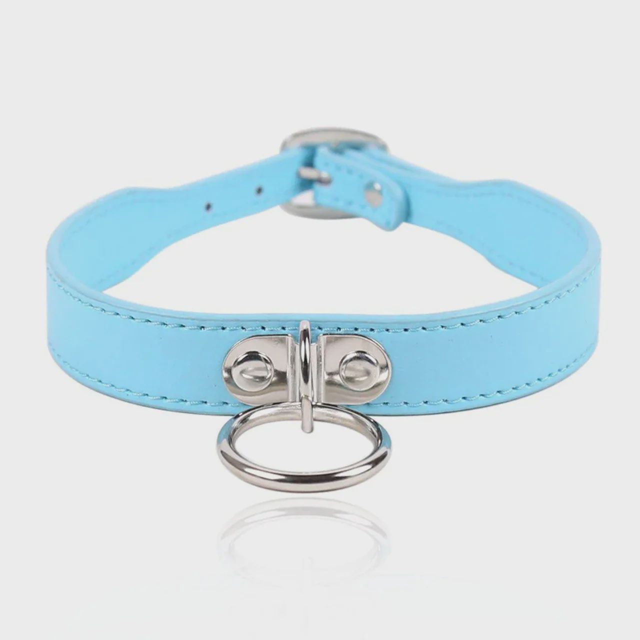 D Ring Collar, Color: Aqua